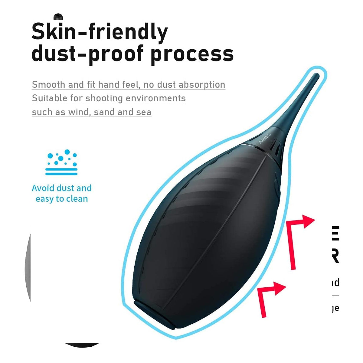 CLEARANCE VSGO Air Mover Air Blower with Filter Rubber Dust Blower for Camera Lens Sensor Cleaning V-B02E