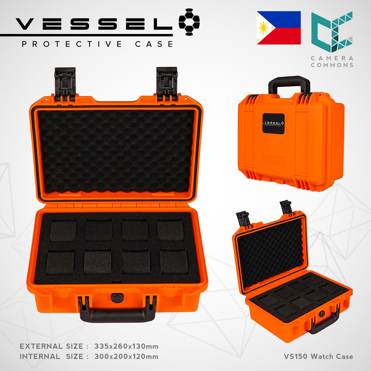 VESSEL Watch Case Organizer Storage Hard Cases with Foam for Watches