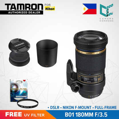 Tamron B01 AF SP 180mm f/3.5 Di LD IF Macro Telephoto Prime Lens for Nikon DSLR Nikon F Mount