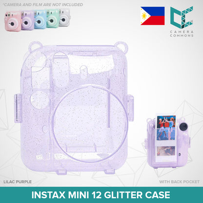 Clear Glitter Case for Fujifilm Instax Mini 11 Mini 12 Camera Transparent Protective Crystal Cover