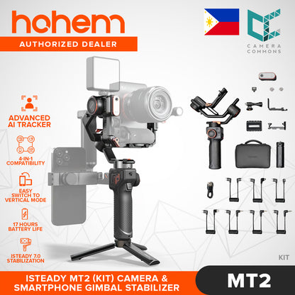 Hohem iSteady MT2 Camera Smartphone Action Cam Stabilizer 4-in-1 Vertical Mode 17H Battery