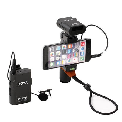 BOYA BY-WM4 2.4GHz Wireless Lavalier Lapel Mic, Omnidirectional Microphone System Audio Recording with Easy Clip On, 3.5mm Plug for Canon Nikon Sony DSLR Camera, Camcorder, iPhone Android - Camera Commons PH