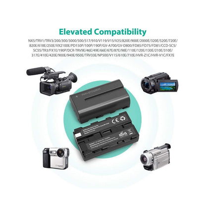 RAVPower NP-F550 Camera Battery Charger with 2pcs Batteries Set for Sony Cameras NPF550