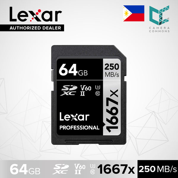 Lexar Professional 1667x UHS-II SDXC SD Memory Card Silver Series (64GB, 128GB, 256GB)