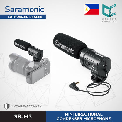 Saramonic SR-M3 Mini Directional Condenser Microphone with Integrated Shockmount