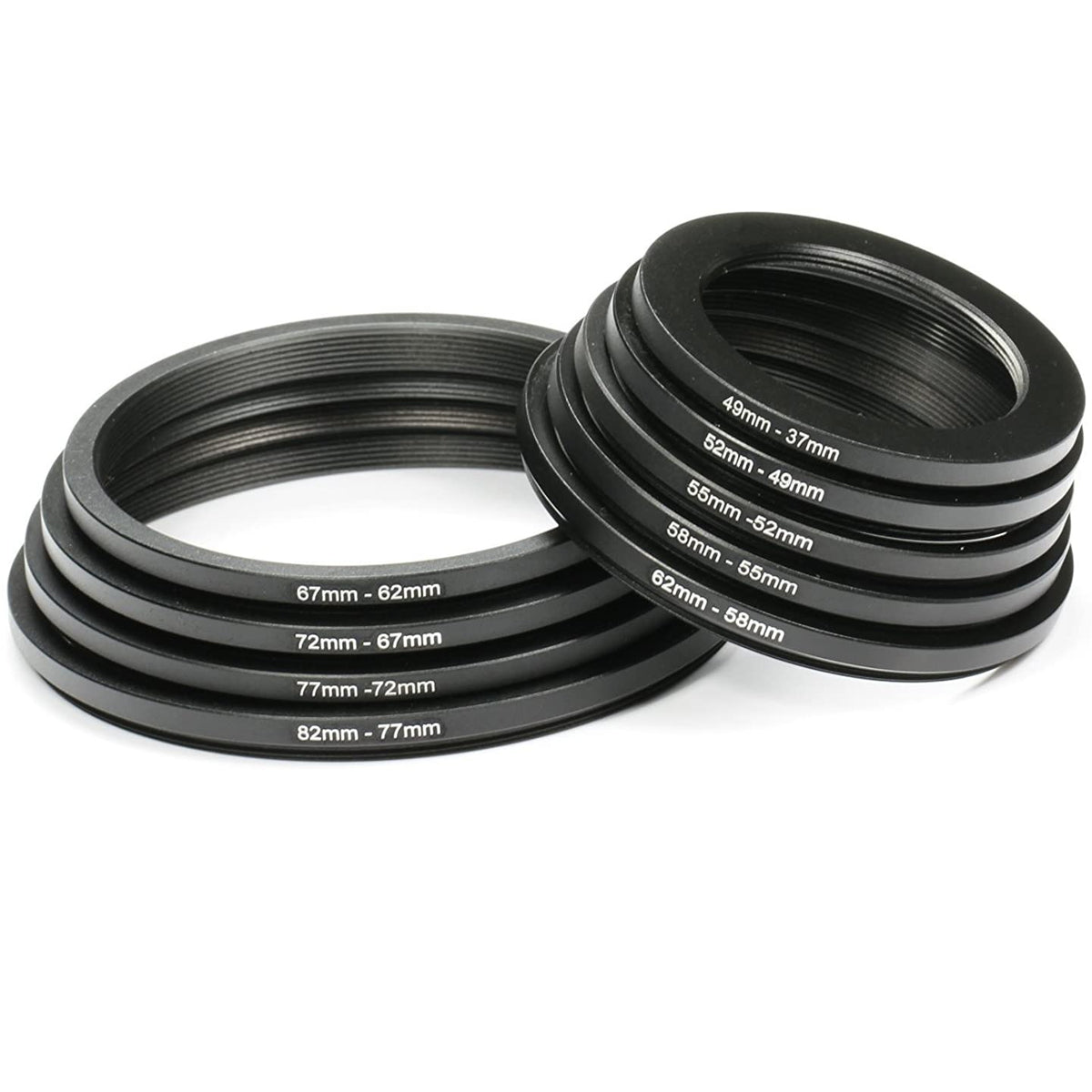 K&F Concept PH Official 18pcs Camera Lens Filter Ring Adapter Metal Stepping Rings Kit (9pcs Step Up Ring Set + 9pcs Step Down Ring Set)