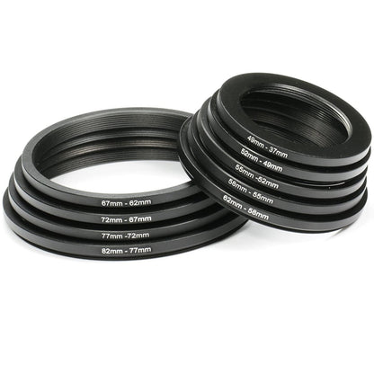 K&F Concept PH Official 18pcs Camera Lens Filter Ring Adapter Metal Stepping Rings Kit (9pcs Step Up Ring Set + 9pcs Step Down Ring Set)