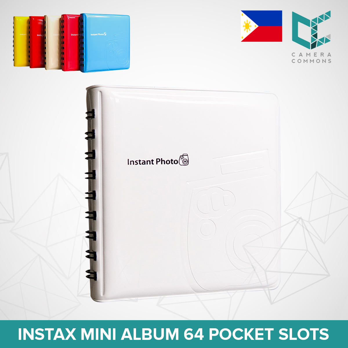 64 Pocket Slots Sheets Ring Bound Bind Photo Album for Fujifilm Instax Mini Films Pockets