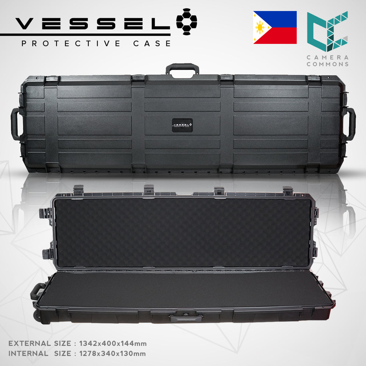 VESSEL VS13034 528" Tactical Trolley Waterproof Long Hard Case with Wheels for Digital Equipment , Weapons , Equipment , Rifles, Guns, Shotguns