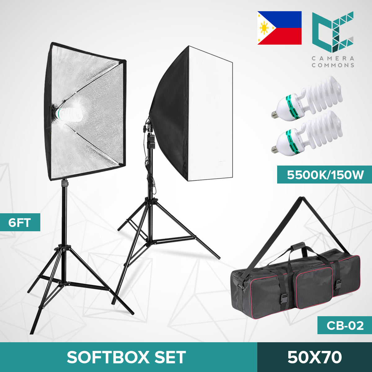 Softbox Set 50x70 Continuous Lighting for Studio Photography
