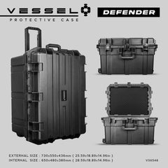 VESSEL DEFENDER VS6548 Portable Hard Case for Photography Equipment Tactical Instruments Tool Box and other devices