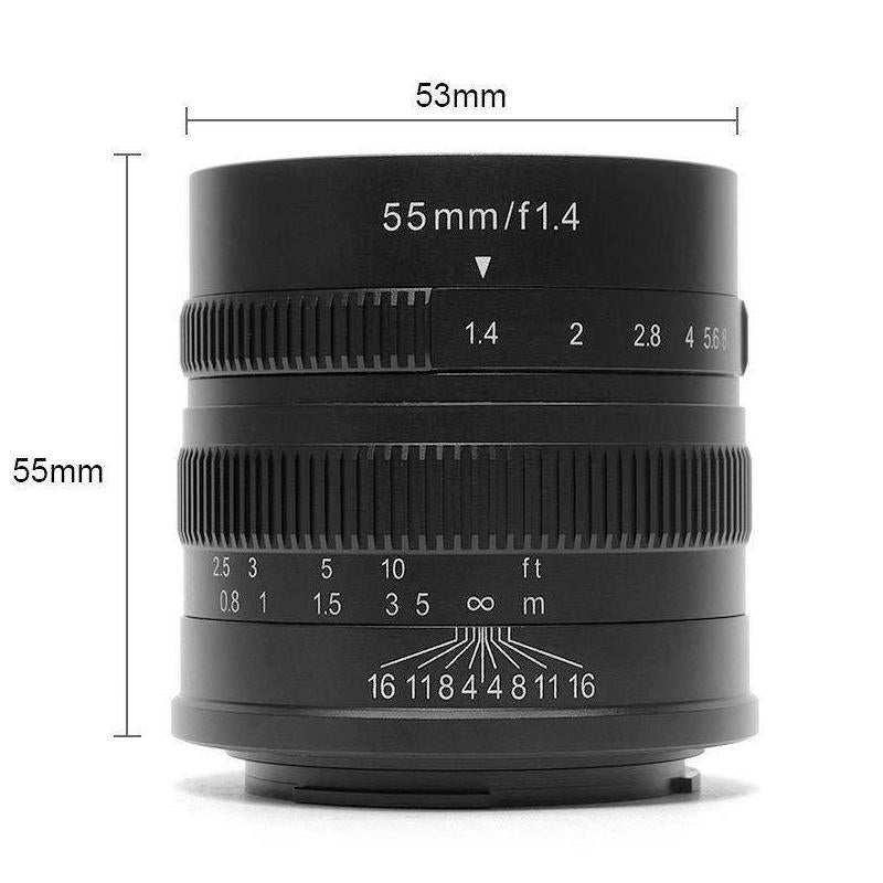 7artisans 55mm f/1.4 Photoelectric Manual Focus Lens for Fujifilm X Mount Camera