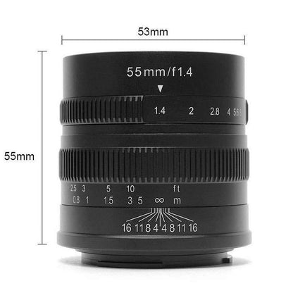 7artisans 55mm f/1.4 Photoelectric Manual Focus Lens for Fujifilm X Mount Camera