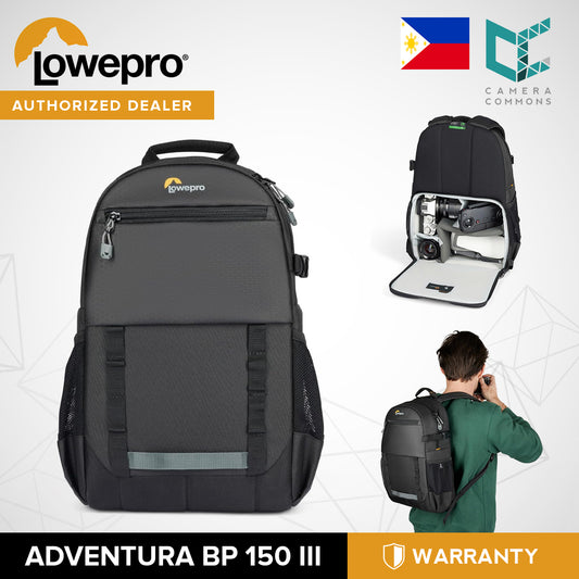 Lowepro Adventura BP 150 III Backpack Black Bag for Mirrorless Camera Flexible Dividers Back Access