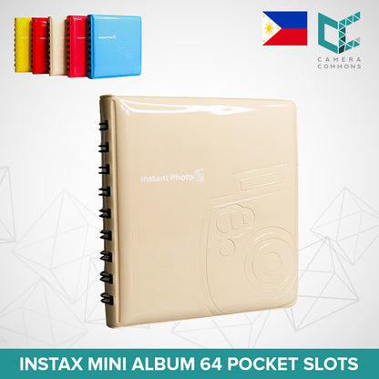 64 Pocket Slots Sheets Ring Bound Bind Photo Album for Fujifilm Instax Mini Films Pockets