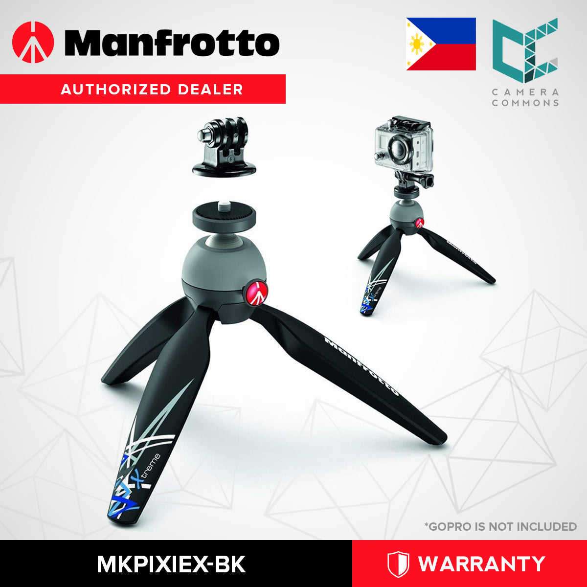 Manfrotto MKPIXIEX-BK Pixi Extreme Mini Table Top Tripod
