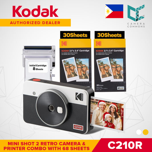 Kodak Mini Shot 2 Retro 2.1"x3.4" Camera and Printer Combo LCD Display 4PASS Print C210R