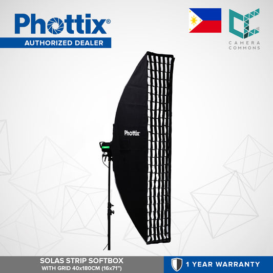 Phottix Solas Strip Softbox with Grid 40x180cm 16x71 inches PH82618