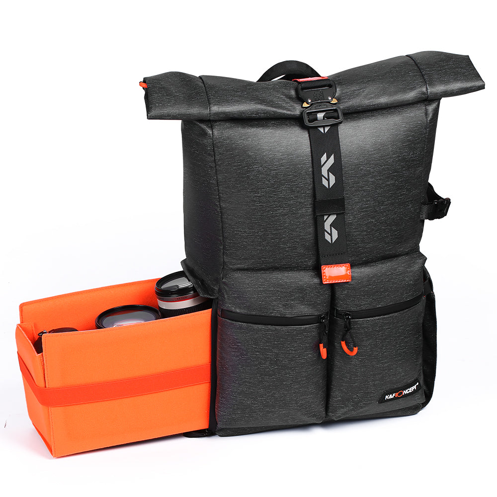 K&F Concept Camera Backpack Waterproof Photography 15" Laptop Compartment for SLR/DSLR Camera, Lens and Accessories with Rain Cover - KF13.096 COMMUTER