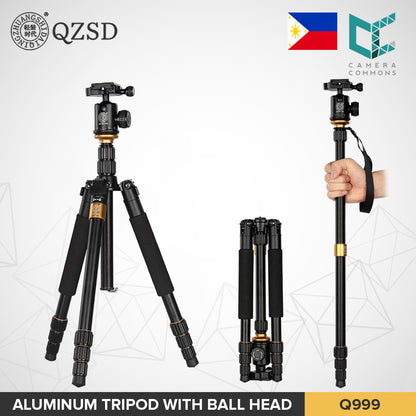 QZSD Q999 Aluminum Alloy Portable Traveling Tripod with Ball Head for Digital Camera and Camcorder