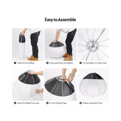 Triopo KQ85 Lantern Softbox 85cm 33.4inches Foldable Spherical Collapsible Bowens Mount for Studio
