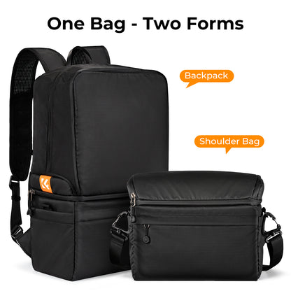 K&F Concept KF13.129 Alpha Collapsible Camera Bag 2 Way 22L for Photographers Business Trip Travel Everyday Bags Black