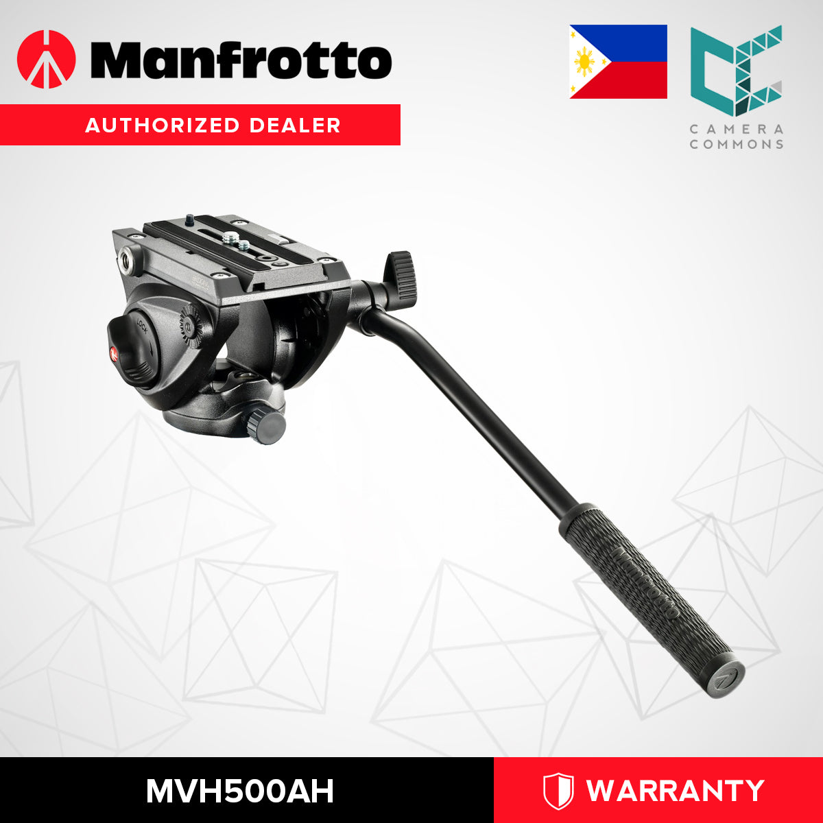 Manfrotto MVH500AH Fluid Video Head with Flat Base for Tripods