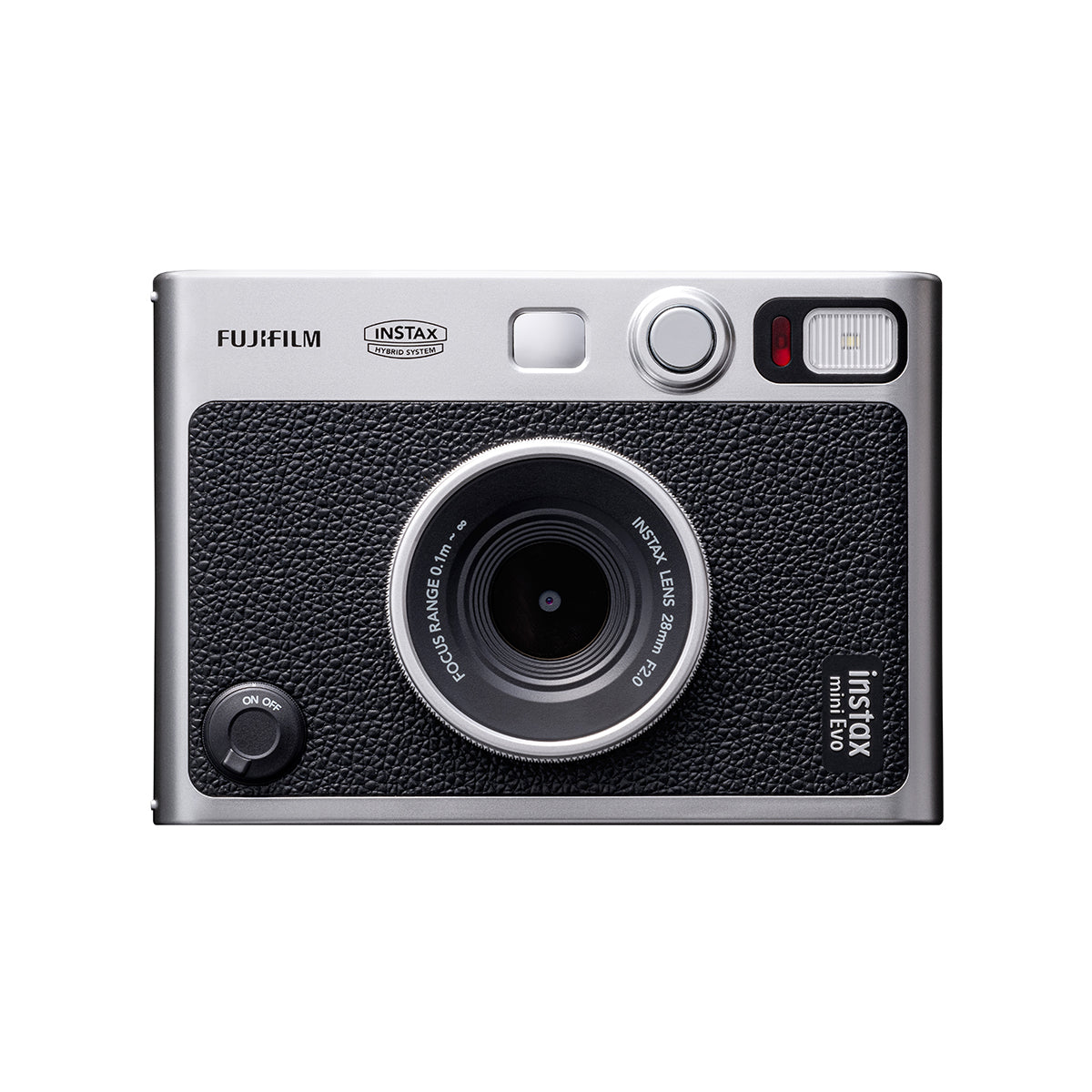 FUJIFILM Instax Mini Evo Hybrid Instant Camera Black and Brown with Mini Glossy Instant Film Sheets Direct Printing