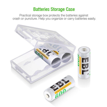 EBL 4Pack 1.2V N Size 600mAh Rechargeable battery - Ni-MH NimH Camera Commons PH
