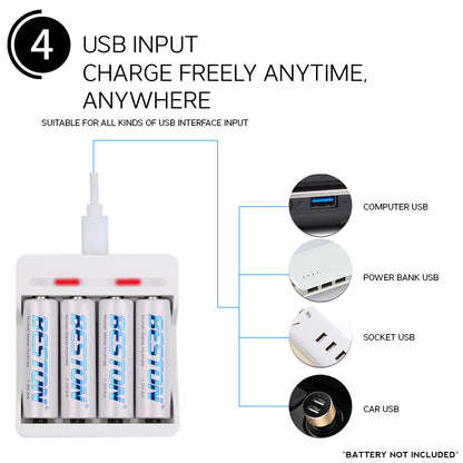 Beston C9009 4-Bay Battery Charger for AA / AAA Rechargeable Battery