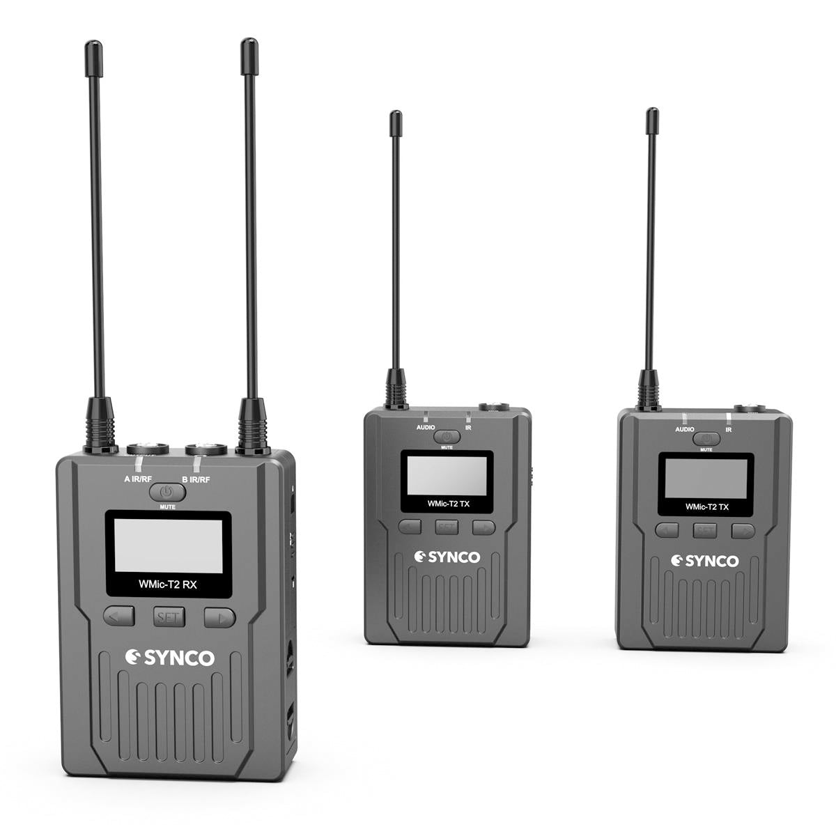 Synco WMic-T2 96-Channel UHF Metal Wireless Microphone with Dual Transmitters and Receiver Audio