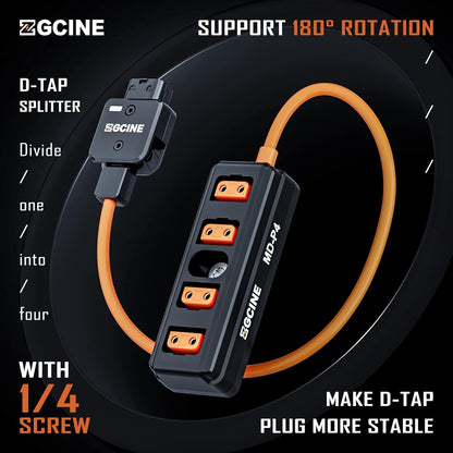 ZGCINE MD-P4 Male D-Tap to 4-Port Female D-Tap One Point Four Splitter Adapter Cable 60cm 150W