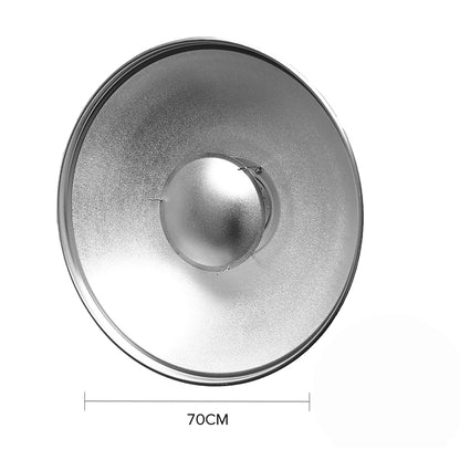 Silver Bowens Mount Beauty Dish 70cm 28" +Honeycomb Grid+Diffuser Sock for Professional Photography
