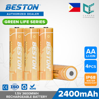 Beston Green Life Series AA AAA C D 9V 16340 18650 Li-ion Rechargeable Battery Type C