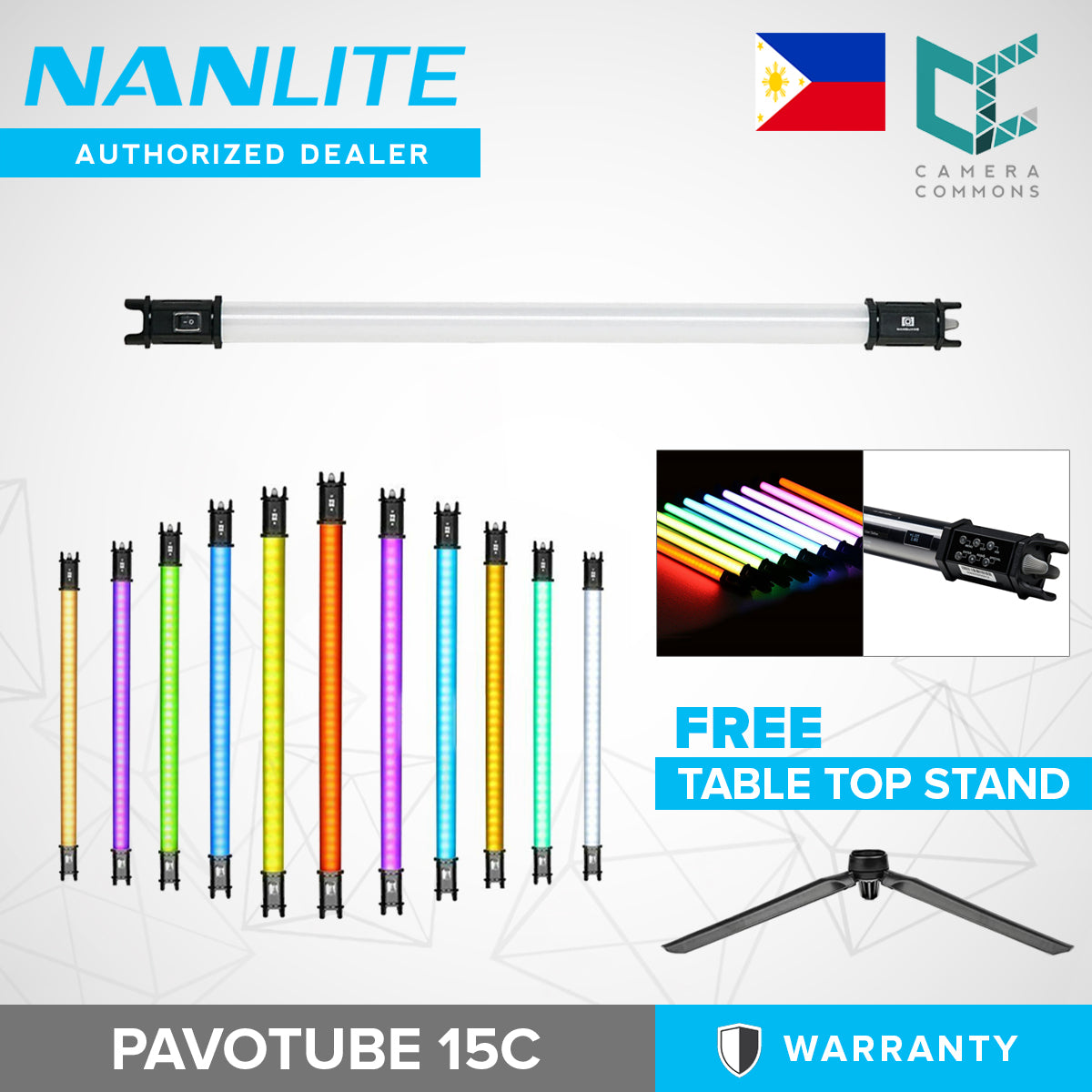 NanLite PavoTube 15C 2ft RGBWW LED Tube with Internal Battery Studio Lights
