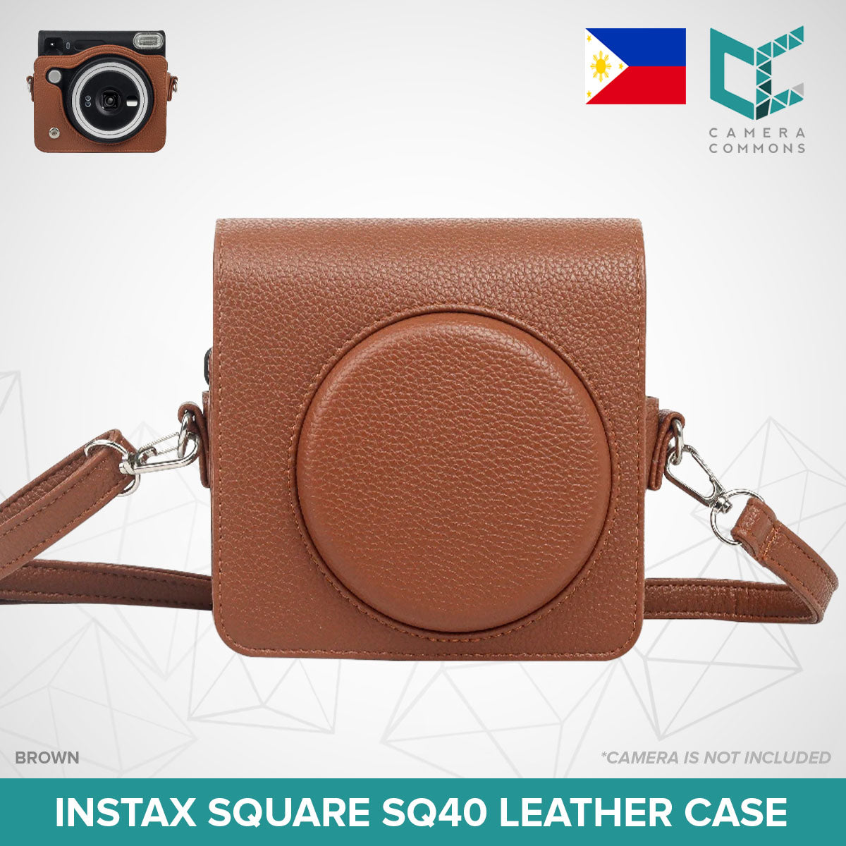 Leather Case Bag Cover Plain Colors for Fujifilm Instax Square 40 SQ40 Instant Film Camera PU-Leather