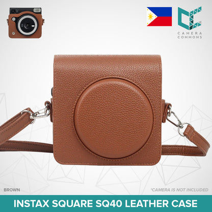 Leather Case Bag Cover Plain Colors for Fujifilm Instax Square 40 SQ40 Instant Film Camera PU-Leather