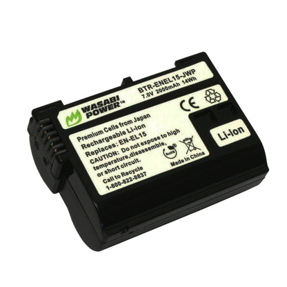 Wasabi Power EN-EL15 1pc Rechargeable Battery for Nikon Cameras ENEL15