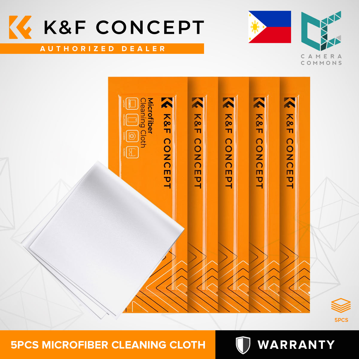 K&F Concept 15x15cm Microfiber Cleaning Cloth Kit White 20pcs Pack Clean Equipment 1615