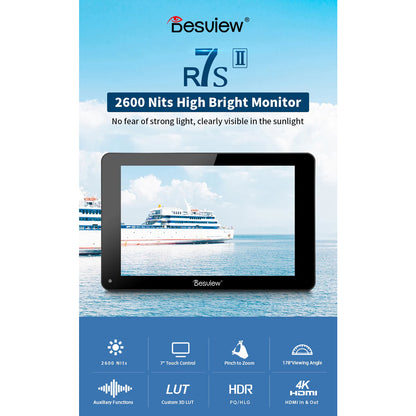 Desview R7SII 7" Video Monitor Touchscreen with 4K HDMI 3G-SDI for DSLR Mirrorless Cameras R7S-II