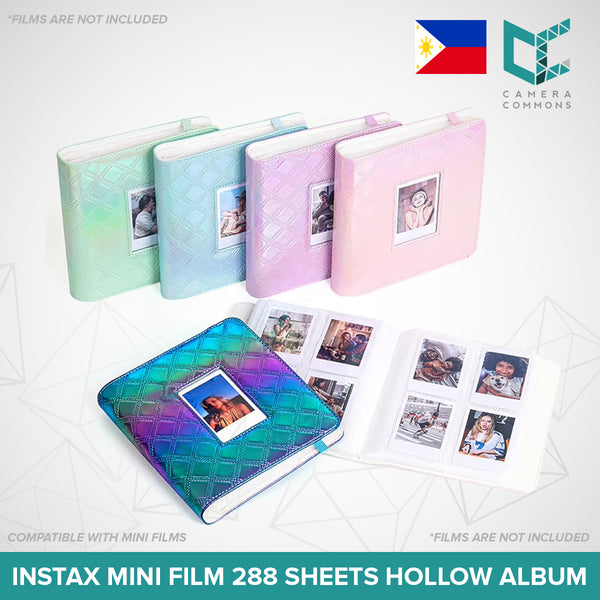 Photo Album 288 Sheets Pockets Slots Plain Colors Holographic Mermaid Diamond PU Leather for Fujifilm Instax Instant Mini Films