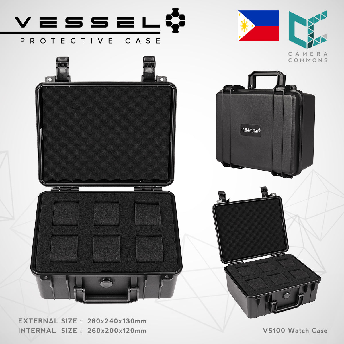 VESSEL Watch Case Organizer Storage Hard Cases with Foam for Watches