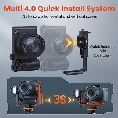 Hohem iSteady MT2 Camera Smartphone Action Cam Stabilizer 4-in-1 Vertical Mode 17H Battery