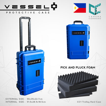 VESSEL CC1 Trolley Hard Case Green Camera Photography Equipment Case (Blue)