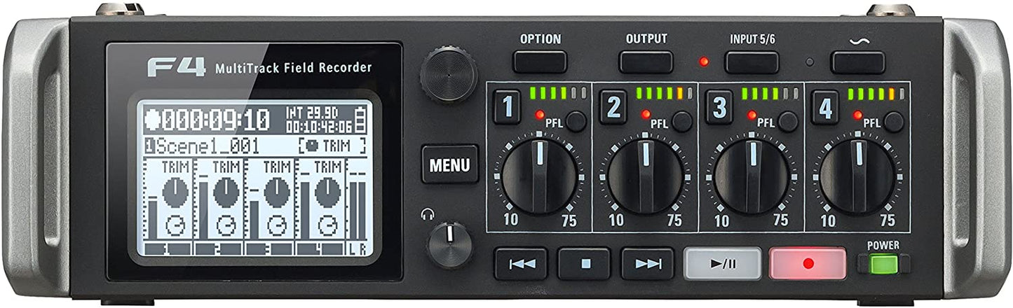 Zoom F4 Professional Field Recorder/Mixer, Audio for Video, 24-bit/192 kHz Recording, 8 Channel Recorder