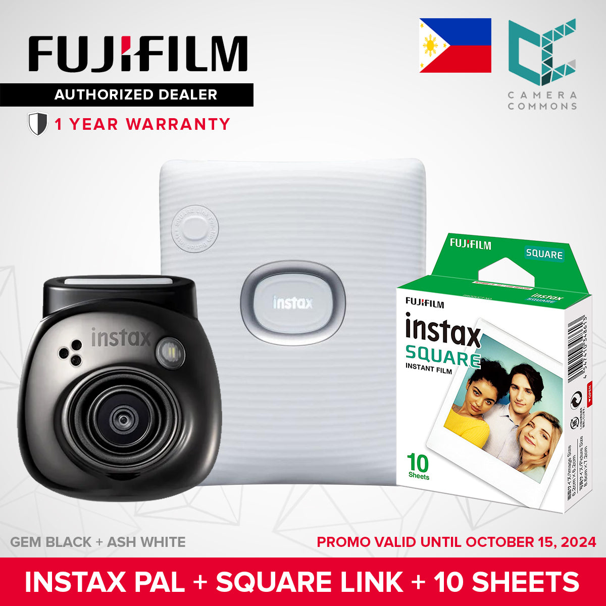 FUJIFILM Instax Pal Digital Camera Only with Detachable Ring Wide Angle Small Tiny Size Bluetooth to App