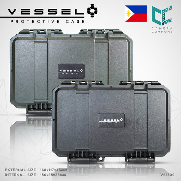 Vessel PICO VS1509 VS1509H VS1509T Portable Military Style Waterproof Small Hard Case for Smart Phone, Electronics, Console, Radio, Camera Batteries