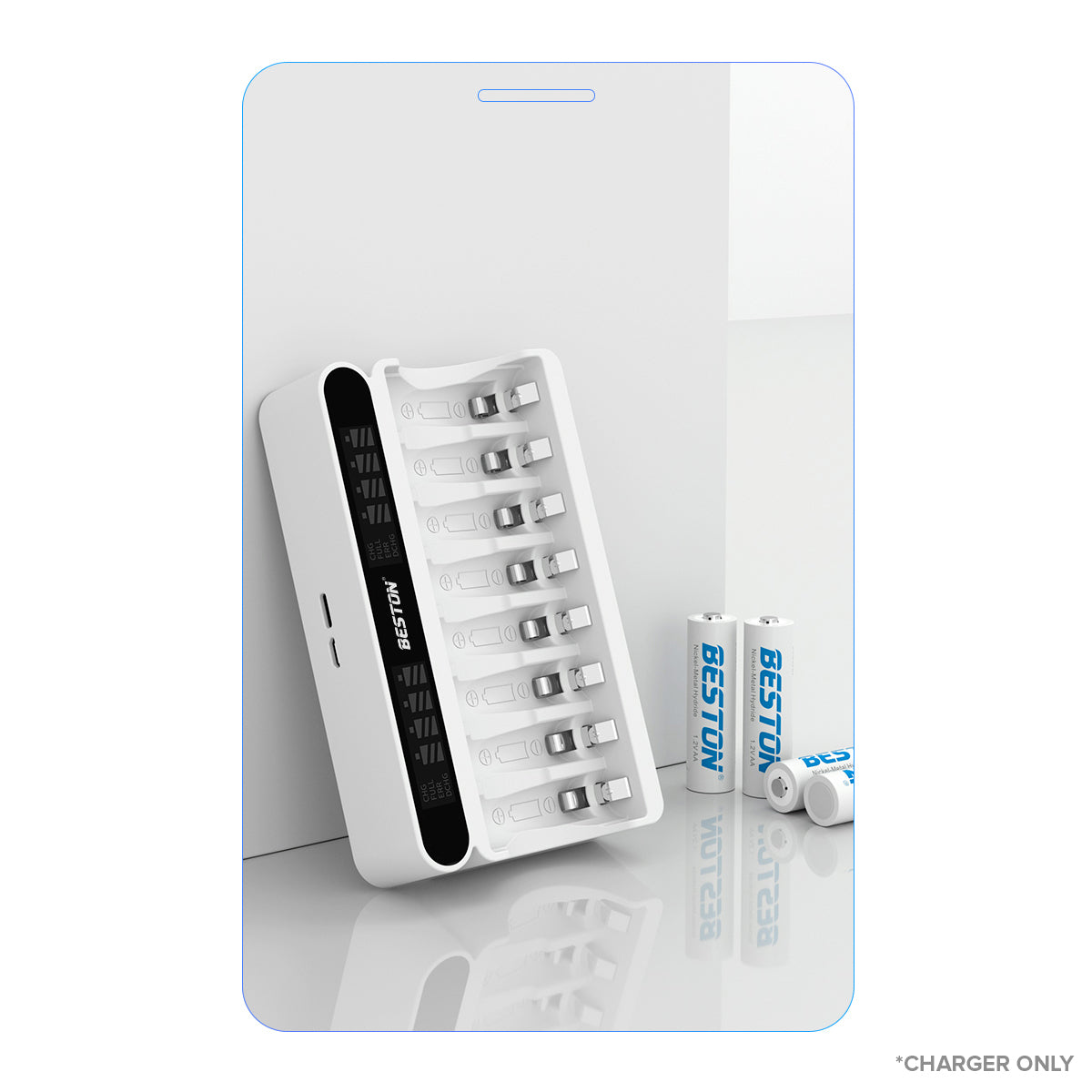 Beston C9024 LED C9024L Smart LCD 8 Bay Charger with Cable for Ni-MH AA AAA Battery