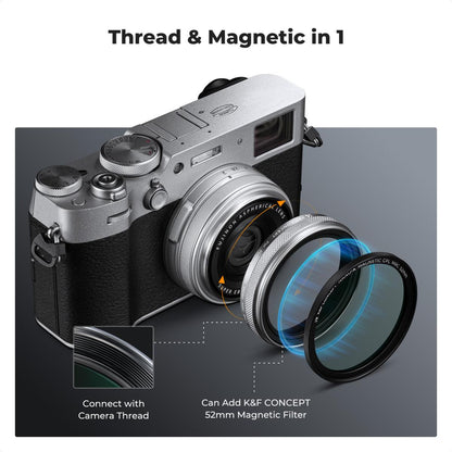 CLEARANCE KF FILTERS Fuji lens 1/4 black mist filter, HD waterproof and scratch-proof, suitable for Fuji X100/X100F/X100S/X100T/X100V/X100VI models, NANO-X series