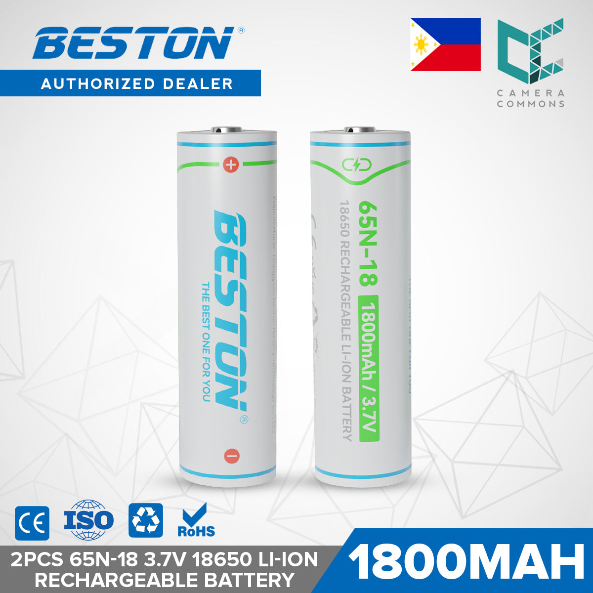 Beston 18650 Rechargeable Lithium Li-ion Battery 65N-12 65N-15 65N-18 1200mah 1500mah 1800mah Flashlight